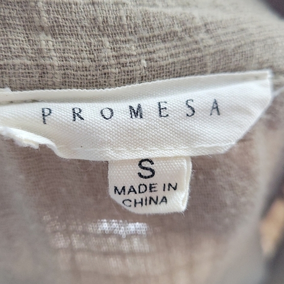 Promesa Womens Habitat 100% Cotton Half-Button Bohemian Shirt Dress Size S - Picture 7 of 13